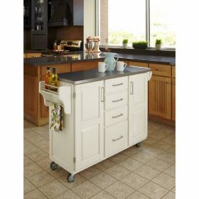 Create-a-Cart White Finish Stainless Top - Homestyles Furniture 9100-1022