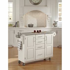 Create-a-Cart White Finish SP Granite Top - Homestyles Furniture 9100-1023