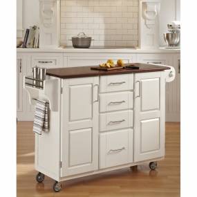 Create-a-Cart White Finish with Oak Top - Homestyles Furniture 9100-1026G
