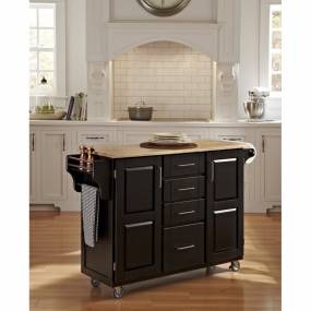 Create-a-Cart Black Finish with Wood Top - Homestyles Furniture 9100-1041
