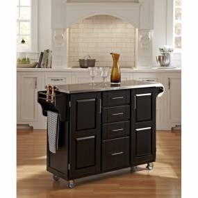 Create-a-Cart Black Finish Stainless Top - Homestyles Furniture 9100-1042