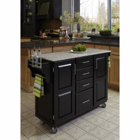 Create-a-Cart Black Finish SP Granite Top - Homestyles Furniture 9100-1043