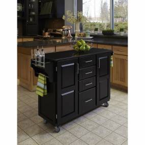 Create-a-Cart Black Finish Black Granite Top - Homestyles Furniture 9100-1044