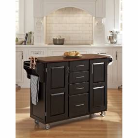 Create-a-Cart Black Finish with Cherry Top - Homestyles Furniture 9100-1047G