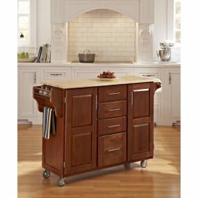 Create-a-Cart Warm Oak Finish with Wood Top - Homestyles Furniture 9100-1061