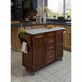 Create-a-Cart Warm Oak Finish SP Granite Top - Homestyles Furniture 9100-1063