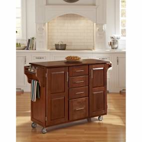Create-a-Cart Warm Oak Finish with Cherry Top - Homestyles Furniture 9100-1067G
