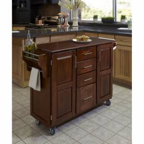 Create-a-Cart Cherry Finish with Cherry Top - Homestyles Furniture 9100-1077G