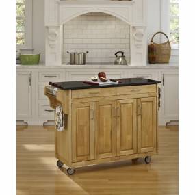 Create-a-Cart Natural Finish Black Granite Top - Homestyles Furniture 9200-1014