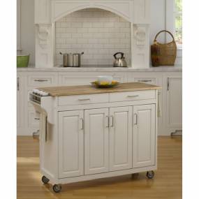 Create-a-Cart White Finish with Wood Top - Homestyles Furniture 9200-1021