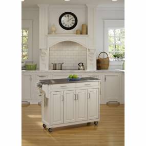 Create-a-Cart White Finish Stainless Top - Homestyles Furniture 9200-1022