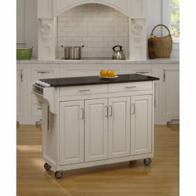 Create-a-Cart White Finish Black Granite Top - Homestyles Furniture 9200-1024
