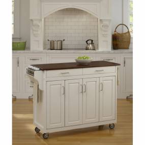 Create-a-Cart White Finish with Cherry Top - Homestyles Furniture 9200-1027G