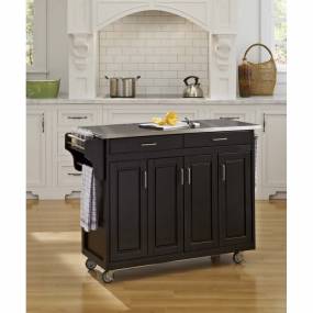 Create-a-Cart Black Finish Stainless Top - Homestyles Furniture 9200-1042