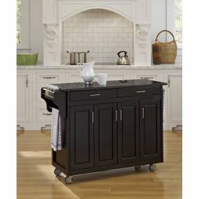 Create-a-Cart Black Finish Black Granite Top - Homestyles Furniture 9200-1044