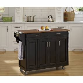 Create-a-Cart Black Finish with Oak Top - Homestyles Furniture 9200-1046G