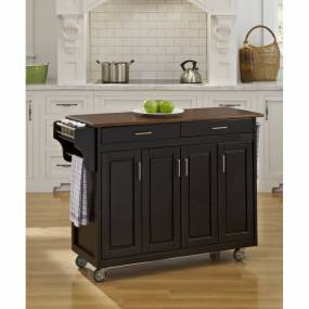 Create-a-Cart Black Finish with Cherry Top - Homestyles Furniture 9200-1047G