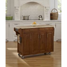 Create-a-Cart Cottage Oak Finish with Wood Top - Homestyles Furniture 9200-1061