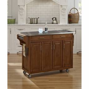Create-a-Cart Cottage Oak Finish Stainless Top - Homestyles Furniture 9200-1062