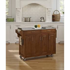 Create-a-Cart Cottage Oak Finish SP Granite Top - Homestyles Furniture 9200-1063