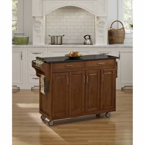 Create-a-Cart Cottage Oak Finish Black Granite Top - Homestyles Furniture 9200-1064