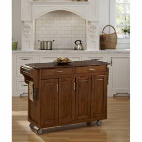 Create-a-Cart Warm Oak Finish with Cherry Top - Homestyles Furniture 9200-1067G