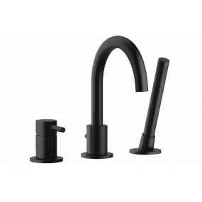 Oxford Black Deck Mount Faucet With Black Matt Finish - A&E Bath and Shower DMTF-01-R-BL