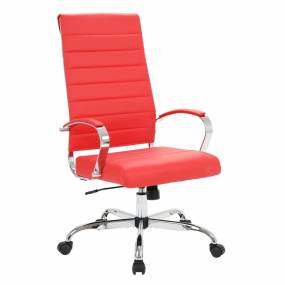 LeisureMod Benmar High-Back Home Leather Office Chair - LeisureMod BOT19RL