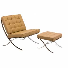 Bellefonte Style Modern Pavilion Chair & Ottoman - LeisureMod BR30LBRL