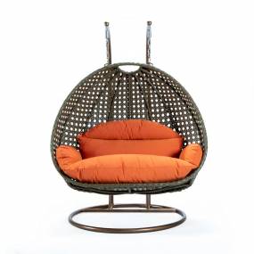 Wicker Hanging 2 person Egg Swing Chair - LeisureMod ESCBG-57OR