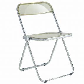 Lawrence Acrylic Folding Chair With Metal Frame - LeisureMod LF19A