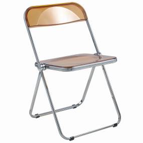 Lawrence Acrylic Folding Chair With Metal Frame - LeisureMod LF19OR