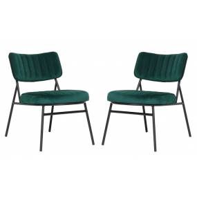 LeisureMod Marilane Velvet Accent Chair With Metal Frame ( Set of 2 ) - LeisureMod MA29G2