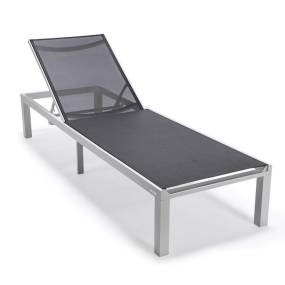 LeisureMod Marlin Patio Chaise Lounge Chair With White Aluminum Frame - Leisuremod MLW-77BL
