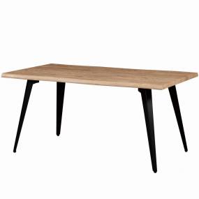 Ravenna Modern Rectangular Wood 63" Dining Table With Metal Legs - LeisureMod RTM63BN