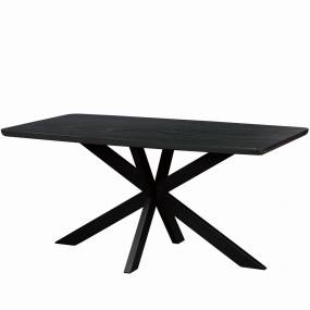 Ravenna 63" Rectangular Wood Dining Table With Modern Metal Base - LeisureMod RTX63BL