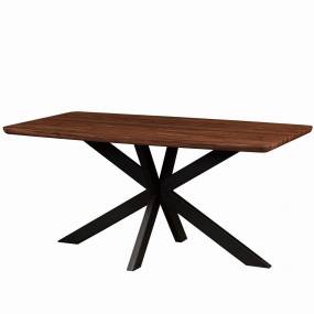 Ravenna 63" Rectangular Wood Dining Table With Modern Metal Base - LeisureMod RTX63DW