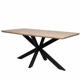 Ravenna 63" Rectangular Wood Dining Table With Modern Metal Base - LeisureMod RTX63M