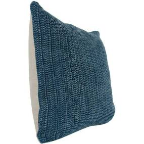Marcie Knitted 22" Throw Pillow, Blue - Kosas Home V240066