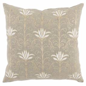 Iris 100% Linen 20" Throw Pillow in Beige - Kosas Home V220053