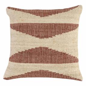 Simo Hand-woven 22" Square Throw Pillow, Antique Copper Beige - Kosas Home V220061