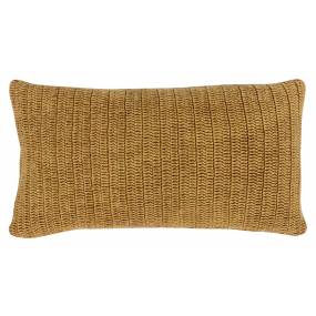 Nakeya Knitted 14" x 26" Throw Pillow, Honey - Kosas Home V230020