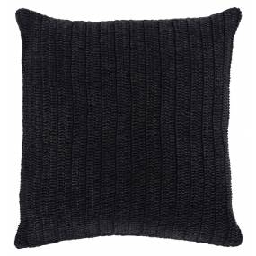 Marcie Knitted 22" Throw Pillow, Black - Kosas Home V230054