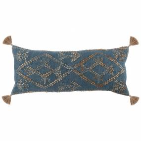 Ferri 16"x36" Throw Pillow, Blue Natural - Kosas Home V240026