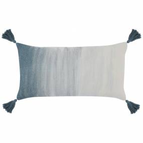 Terri 14"x26" Throw Pillow, Gradient Blue Ivory - Kosas Home V240029