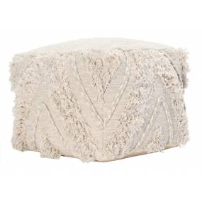 Gobi Hand Woven 100% Cotton 18-inch Pouf Ottoman in Natural - Kosas Home VP10001