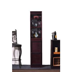  21 Bottle Wood Wine Cabinet with Hanging Glassware Storage, Cherry Finish - Concepts in Wood WC1572-C