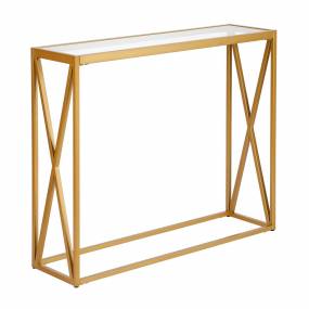 Arlo Brass Finish Console Table - Hudson & Canal AT0431
