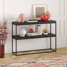 Edmund 42'' Wide Rectangular Console Table in Black Grain - Hudson and Canal AT1349
