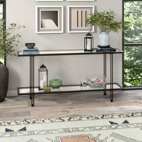 Inez 64'' Wide Rectangular Console Table in Blackened Bronze - Hudson & Canal AT1552